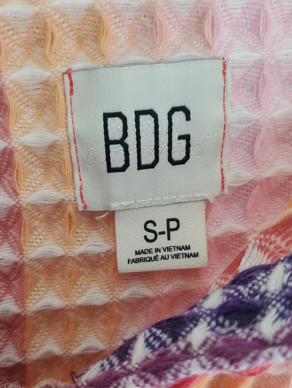 BDG Stanley Waffle Knit Oversized Colorful Shirt Jacket Shacket Sz Small NWOT - Picture 5 of 8